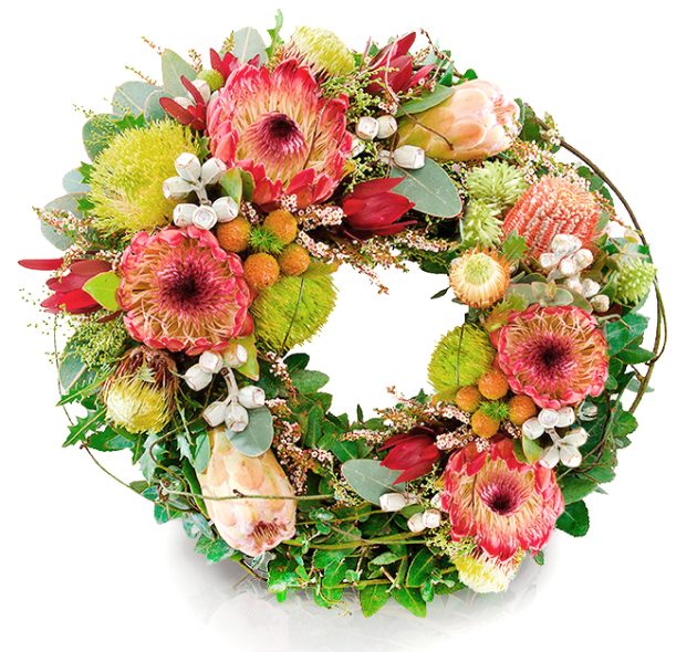 wild flowers funeral wreath