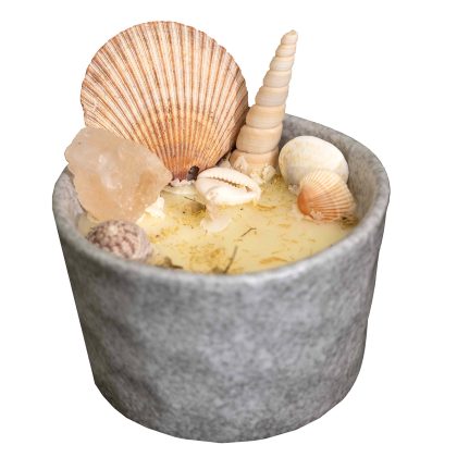 Soy Candle Sea Shells and Crystals